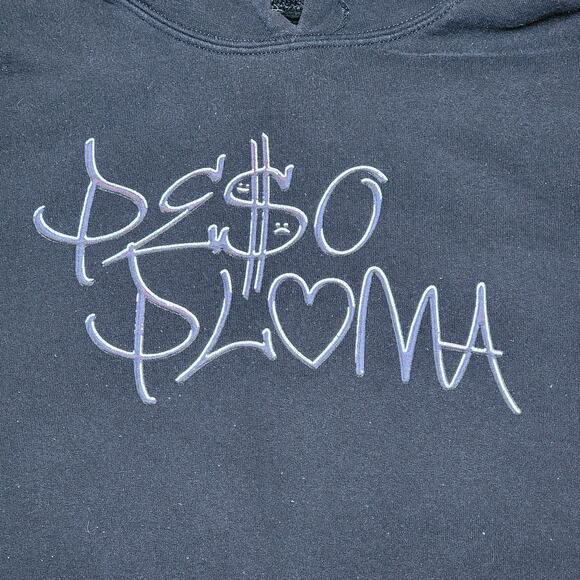 Peso Pluma LS Black Pullover Unisex Hoodie "Double P Tour" - Size Medium - Picture 2 of 7